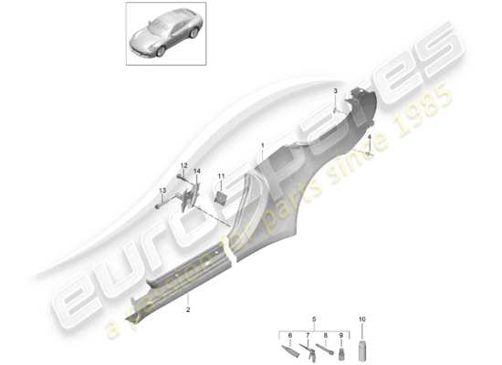 a part diagram from the Porsche 991 Gen. 2 (2017) parts catalogue