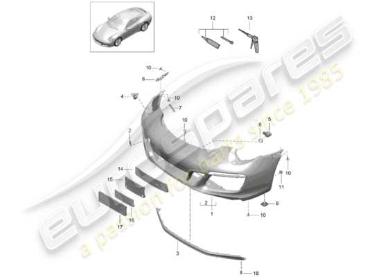 a part diagram from the Porsche 991 Gen. 2 parts catalogue