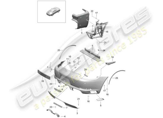 a part diagram from the Porsche 991 Gen. 2 parts catalogue