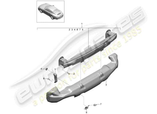 a part diagram from the Porsche 991 Gen. 2 parts catalogue