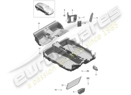 a part diagram from the Porsche 991 Gen. 2 parts catalogue