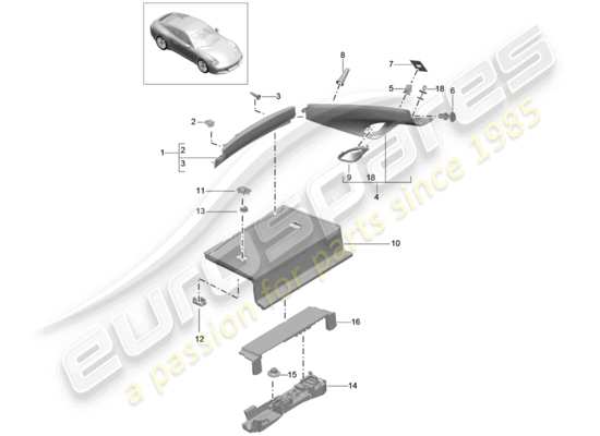 a part diagram from the Porsche 991 Gen. 2 parts catalogue