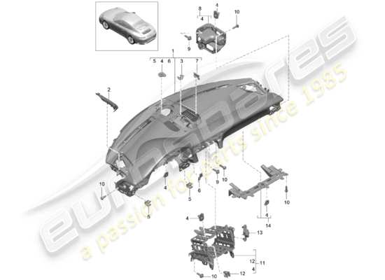 a part diagram from the Porsche 991 Gen. 2 parts catalogue