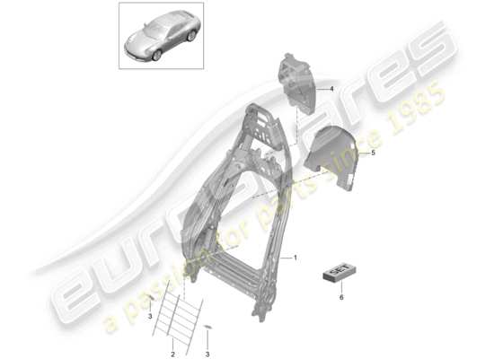 a part diagram from the Porsche 991 Gen. 2 parts catalogue