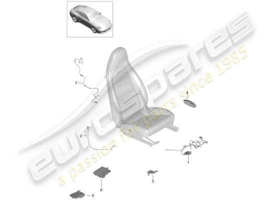 a part diagram from the Porsche 991 Gen. 2 parts catalogue