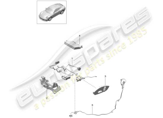 a part diagram from the Porsche 991 Gen. 2 parts catalogue