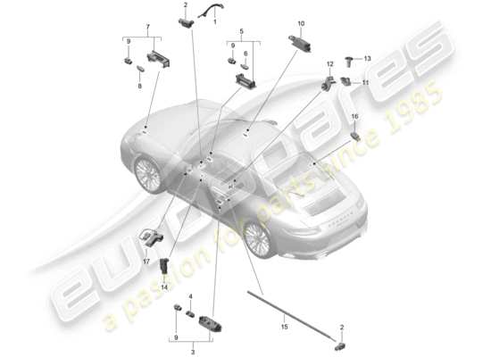 a part diagram from the Porsche 991 Gen. 2 parts catalogue