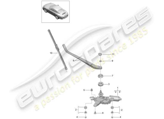 a part diagram from the Porsche 991 Gen. 2 parts catalogue