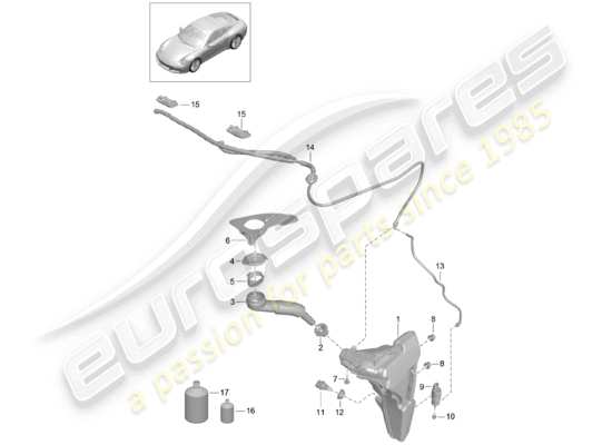 a part diagram from the Porsche 991 Gen. 2 parts catalogue