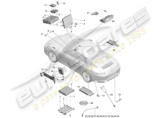 a part diagram from the Porsche 991 Gen. 2 (2017) parts catalogue