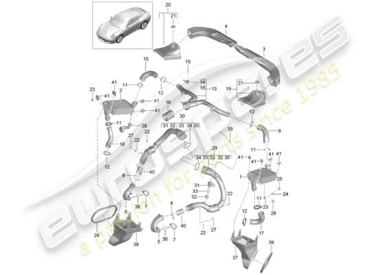 a part diagram from the Porsche 991 Gen. 2 (2018) parts catalogue