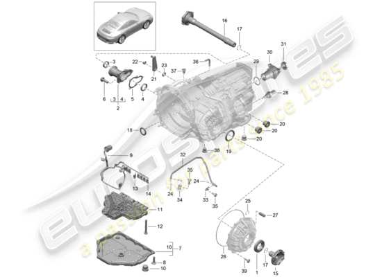 a part diagram from the Porsche 991 Gen. 2 parts catalogue