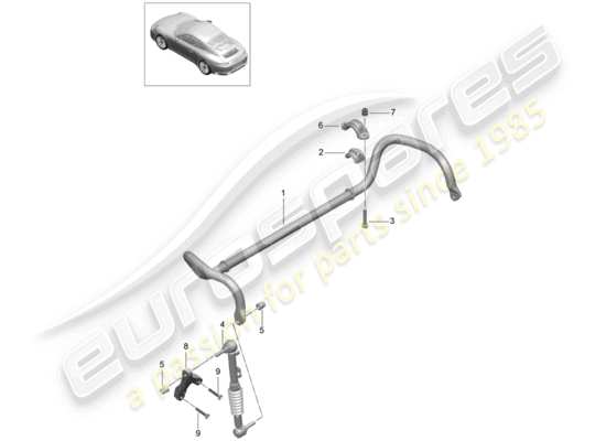 a part diagram from the Porsche 991 Gen. 2 parts catalogue