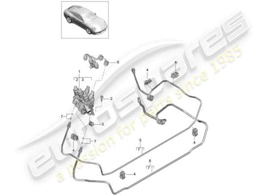 a part diagram from the Porsche 991 Gen. 2 parts catalogue