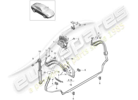 a part diagram from the Porsche 991 Gen. 2 parts catalogue