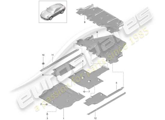 a part diagram from the Porsche 991 Gen. 2 (2018) parts catalogue