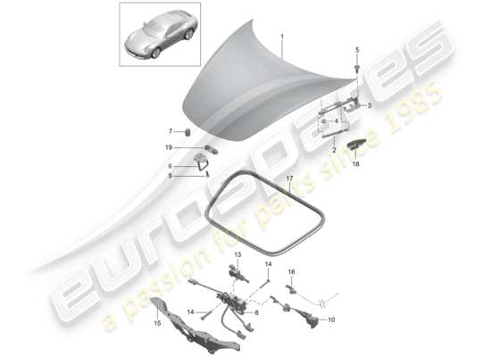 a part diagram from the Porsche 991 Gen. 2 parts catalogue