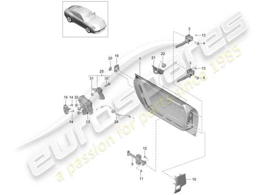 a part diagram from the Porsche 991 Gen. 2 parts catalogue