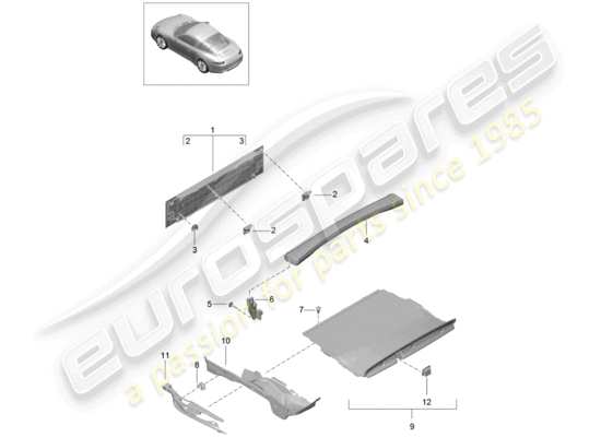a part diagram from the Porsche 991 Gen. 2 parts catalogue