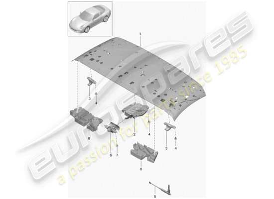 a part diagram from the Porsche 991 Gen. 2 parts catalogue