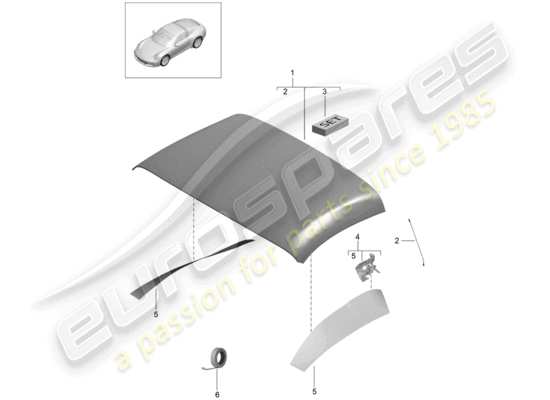 a part diagram from the Porsche 991 Gen. 2 parts catalogue