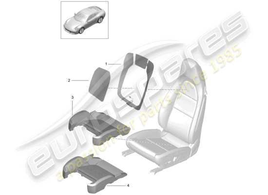 a part diagram from the Porsche 991 Gen. 2 parts catalogue