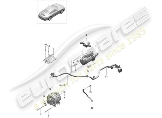 a part diagram from the Porsche 991 Gen. 2 parts catalogue