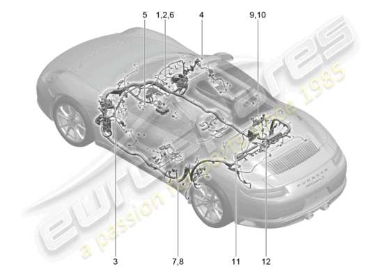 a part diagram from the Porsche 991 Gen. 2 parts catalogue