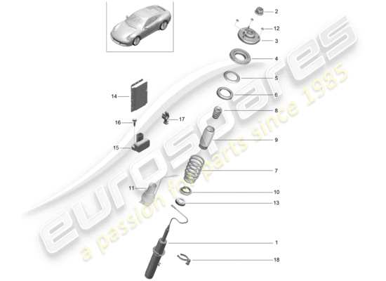 a part diagram from the Porsche 991 Gen. 2 parts catalogue