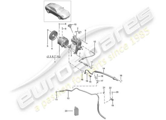 a part diagram from the Porsche 991 Gen. 2 parts catalogue