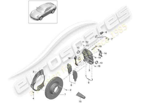 a part diagram from the Porsche 991 Gen. 2 parts catalogue