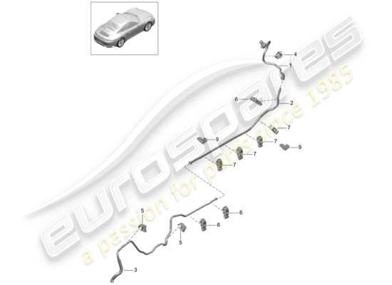 a part diagram from the Porsche 991 Gen. 2 parts catalogue