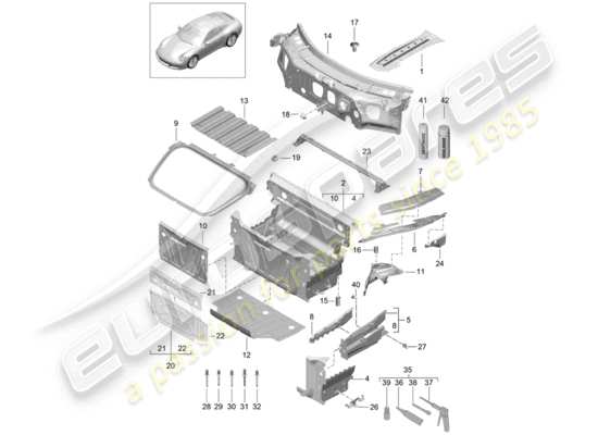 a part diagram from the Porsche 991 Gen. 2 parts catalogue