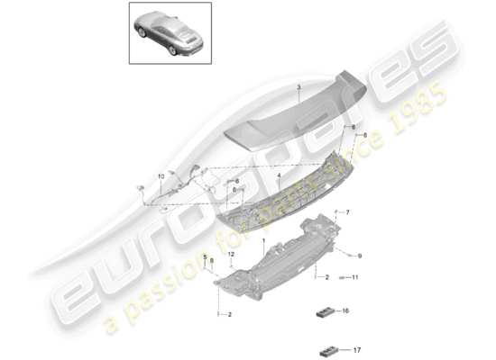 a part diagram from the Porsche 991 Gen. 2 parts catalogue