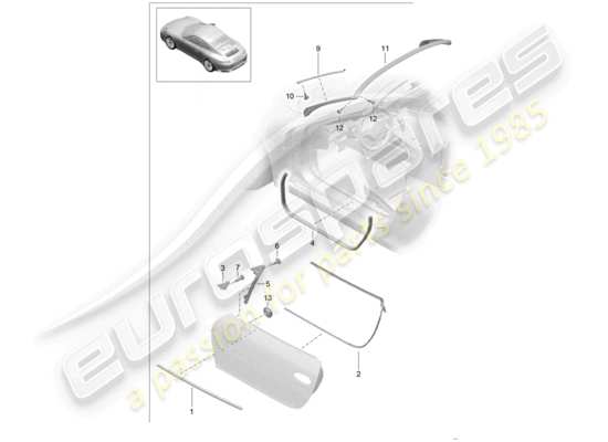 a part diagram from the Porsche 991 Gen. 2 parts catalogue