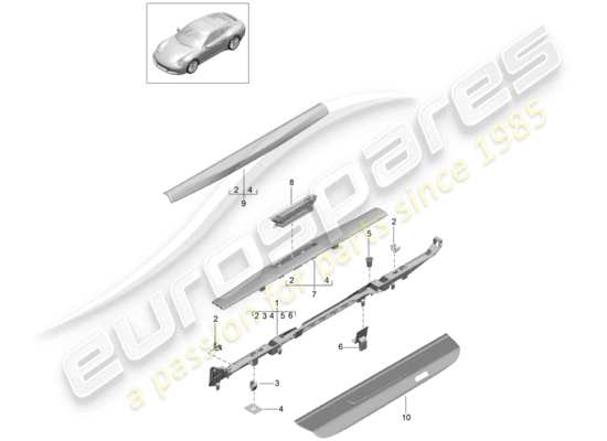 a part diagram from the Porsche 991 Gen. 2 parts catalogue