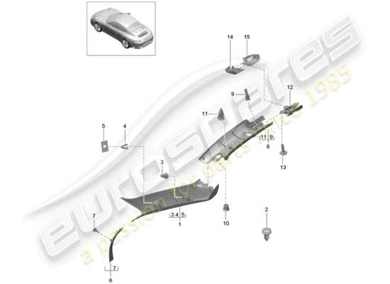 a part diagram from the Porsche 991 Gen. 2 parts catalogue