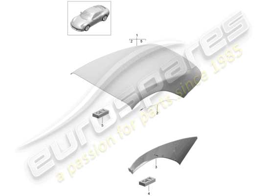 a part diagram from the Porsche 991 Gen. 2 parts catalogue