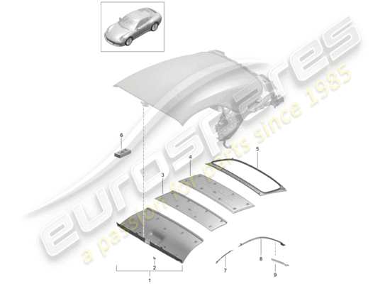 a part diagram from the Porsche 991 Gen. 2 parts catalogue