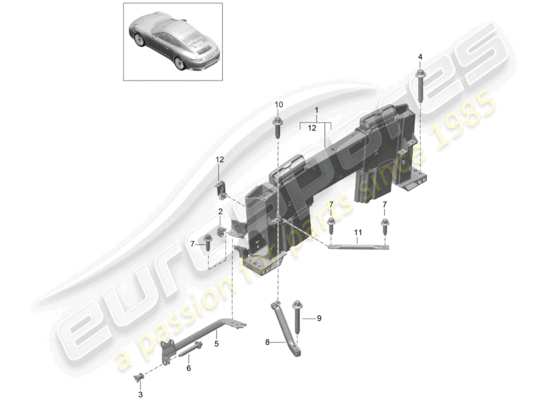 a part diagram from the Porsche 991 Gen. 2 parts catalogue