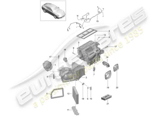 a part diagram from the Porsche 991 Gen. 2 parts catalogue