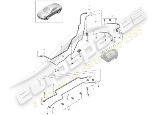 a part diagram from the Porsche 991 Gen. 2 parts catalogue