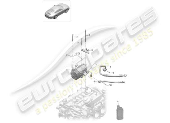 a part diagram from the Porsche 991 Gen. 2 parts catalogue