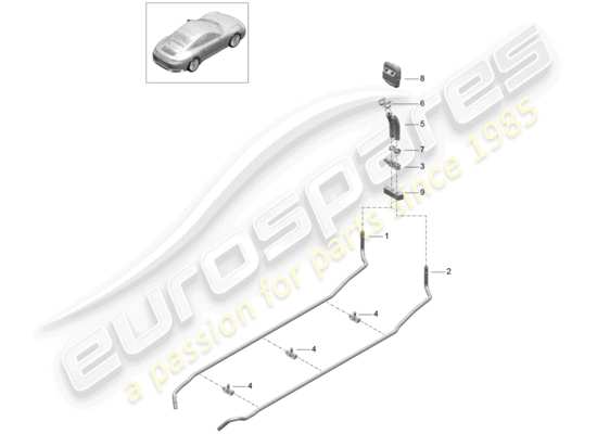 a part diagram from the Porsche 991 Gen. 2 parts catalogue