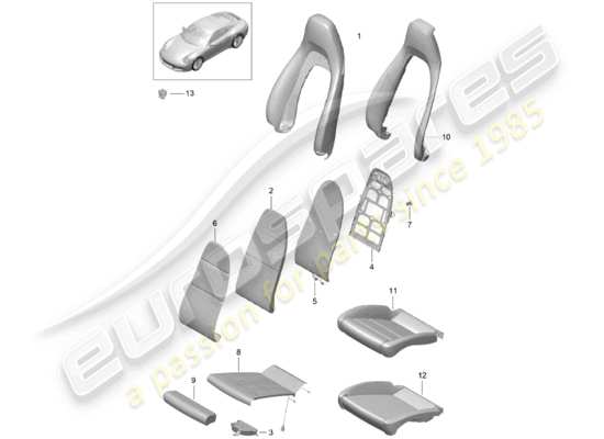 a part diagram from the Porsche 991 Gen. 2 (2019) parts catalogue