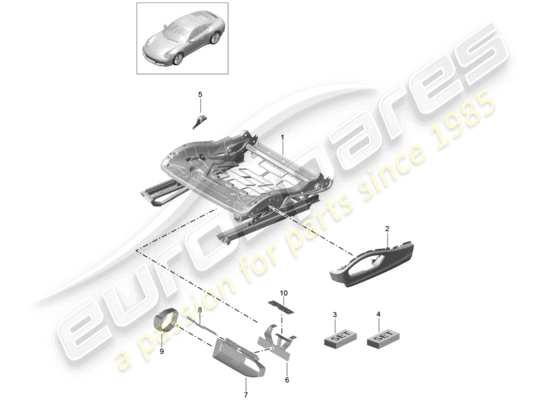 a part diagram from the Porsche 991 Gen. 2 parts catalogue