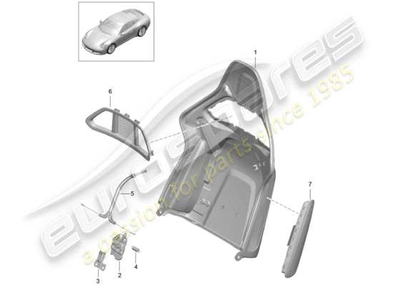 a part diagram from the Porsche 991 Gen. 2 (2019) parts catalogue