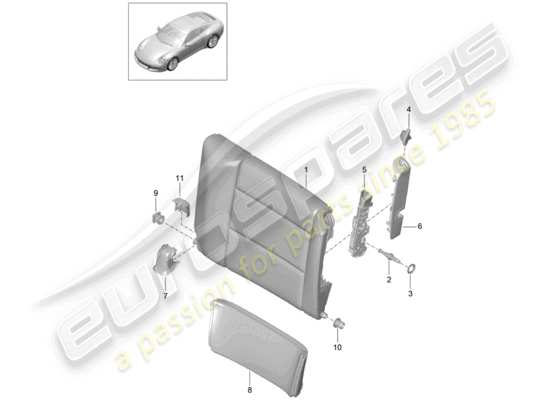 a part diagram from the Porsche 991 Gen. 2 parts catalogue