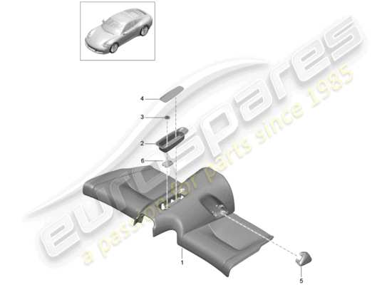 a part diagram from the Porsche 991 Gen. 2 parts catalogue