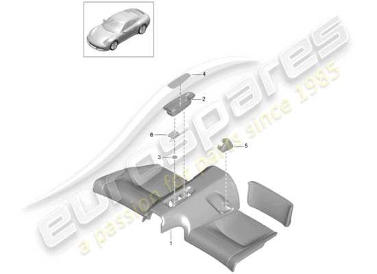 a part diagram from the Porsche 991 Gen. 2 parts catalogue